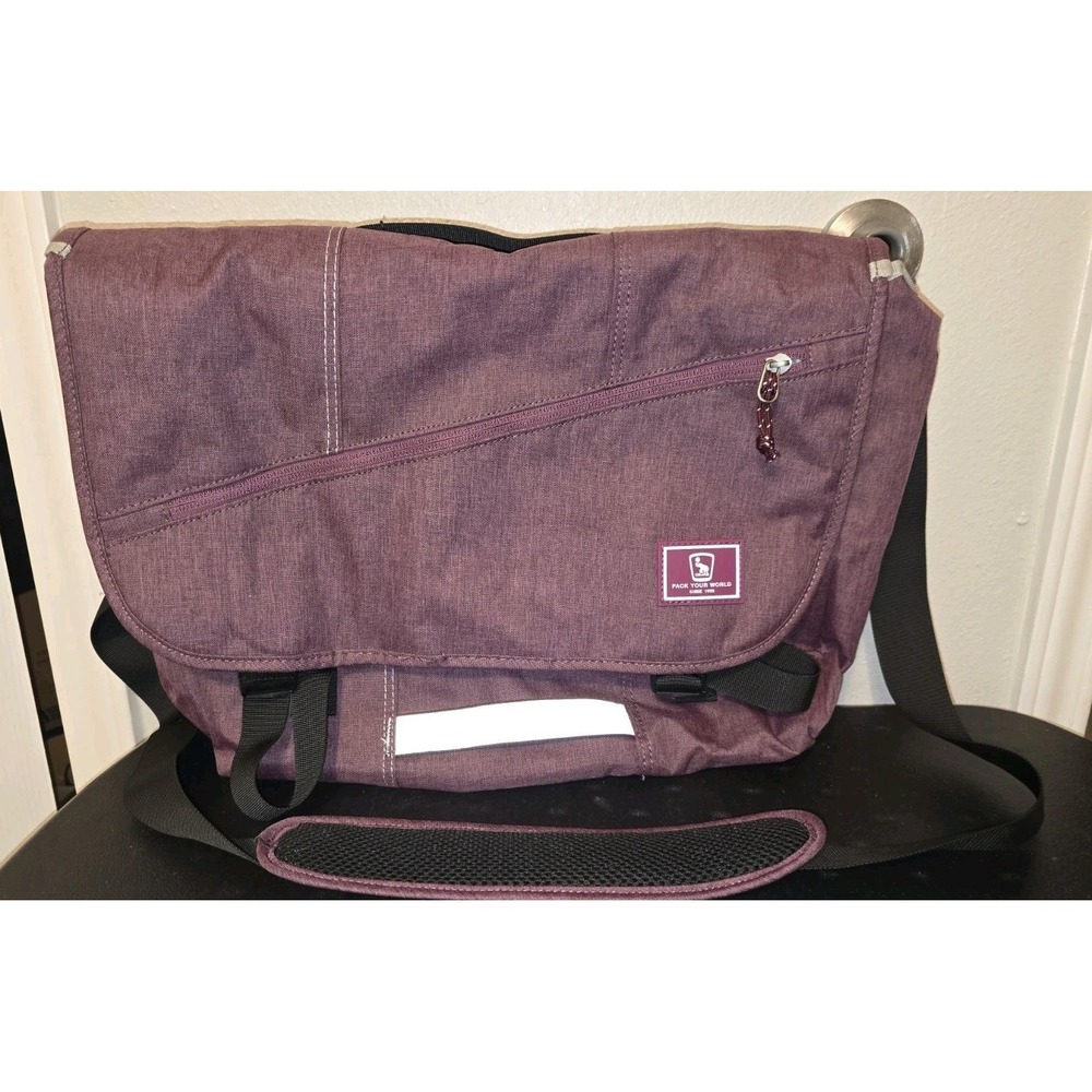 OIWAS Messenger 15.6 Inch Laptop Crossbody Bag Travel Purple New Stain On Inside